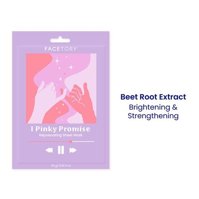 FACETORY K Beauty Face Mask Skin Care - REJUVENATING Sheet Mask for ACNE-PRONE Skin with Beetroot Extract | Brighten Skin, Protect, Strengthen (10 Pack)