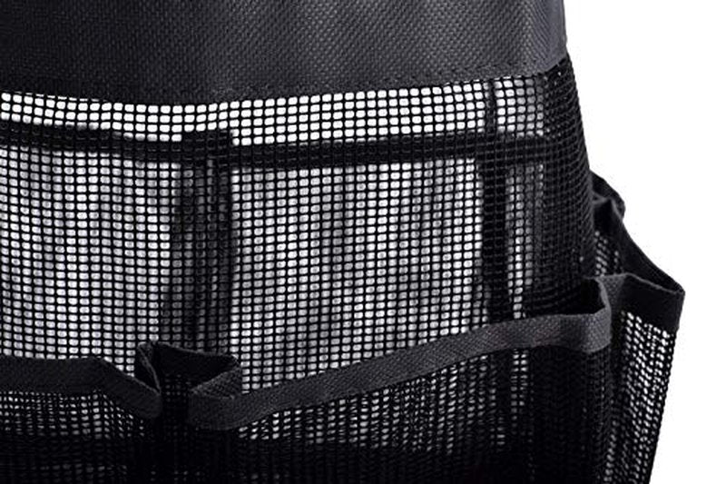 Masirs Mesh Shower Caddy Bag - Collapsible, Portable Bathroom Organizer for Travel, Gym, and Dorm Use. Easily Carry and Organize College Dorm, Bathroom Toiletry Essentials. (Black)