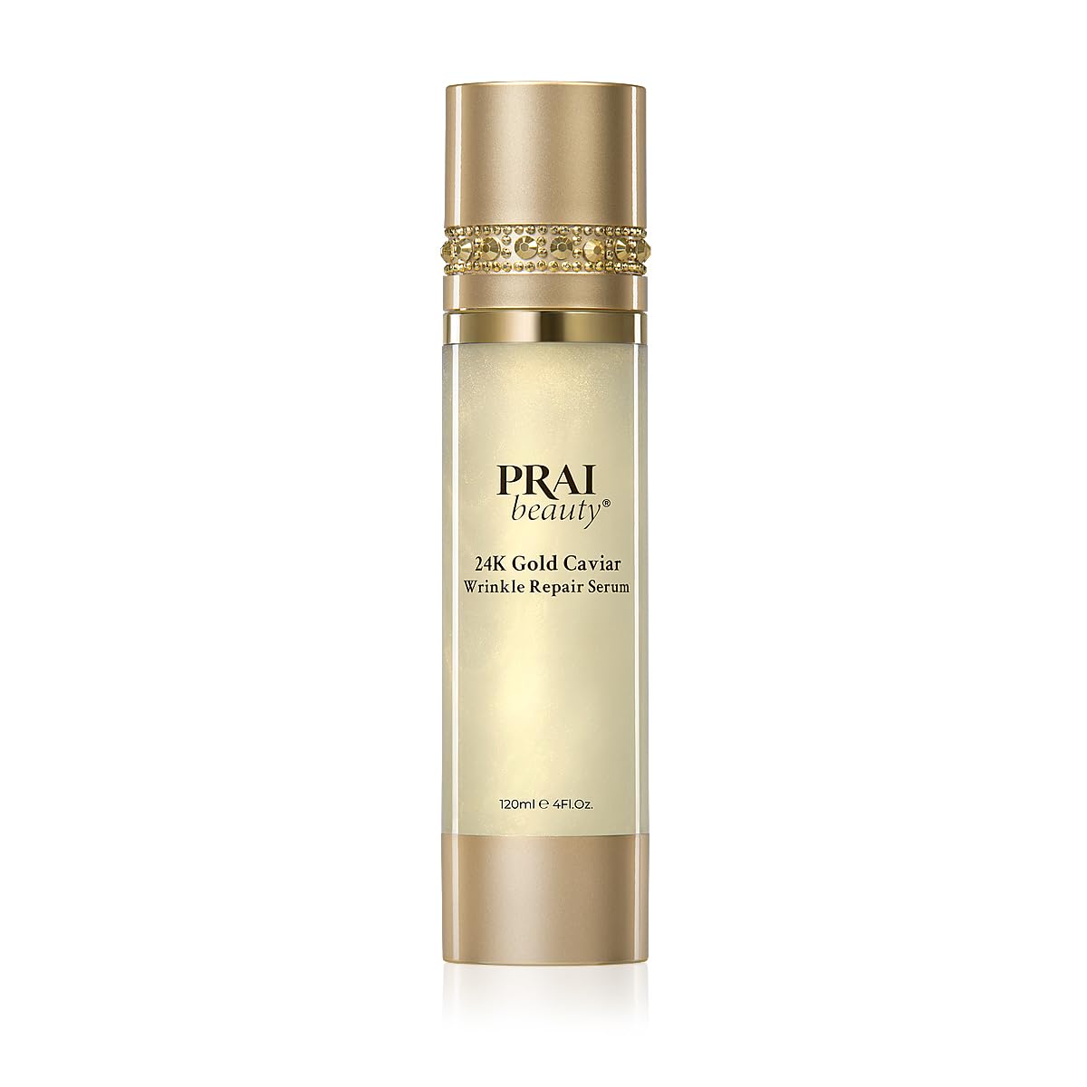 PRAI Beauty 24K Gold Caviar Wrinkle Repair Serum for Face | Anti-Aging Serum with Hyaluronic Acid to Plump and Fill In Wrinkles 4 oz