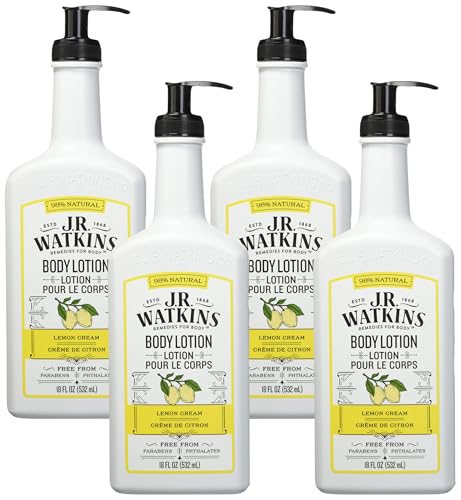 J.R. Watkins Daily Moisturizing Lotion (Lemon Cream) - 18 Ounces (Pack of 4)