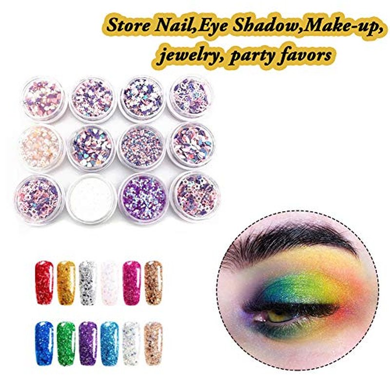 20PCS 2 oz Clear Plastic Round Slime Containers,Clear Slime Container with Black Lids,Empty Plastic Storage Jars for Slime,Cosmetic,Cream,Paint,Jewelry