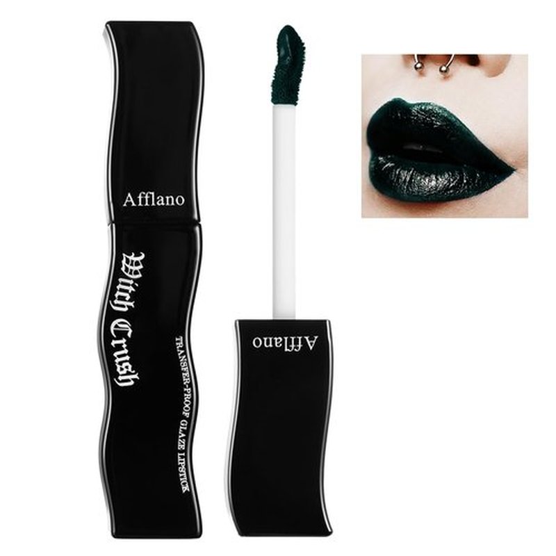 oygcee Dark Green Vampy Lip Gloss - Long-Lasting, Non-Sticky & Moisturizing | High Pigmented, Waterproof Glossy Finish for Gothic, Halloween, Vampire & Party Makeup | Vegan