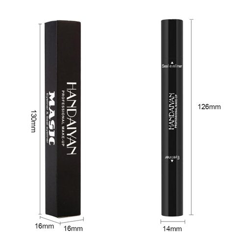 ONarisae Eyeliner Stamp Double-sided Liquid Winged Eyeliner Pencil Smudgeproof Long Lasting Brown
