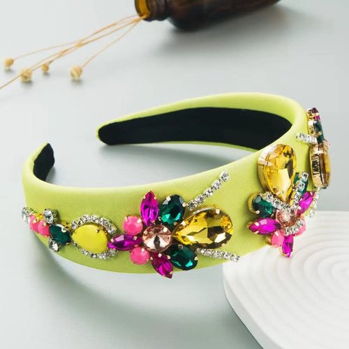 MUQINGWAN Rhinestone Diamond Bling Headband - Thick Padded Glitter Sparkle Purple Hair Accessory Gift for Women and Girls