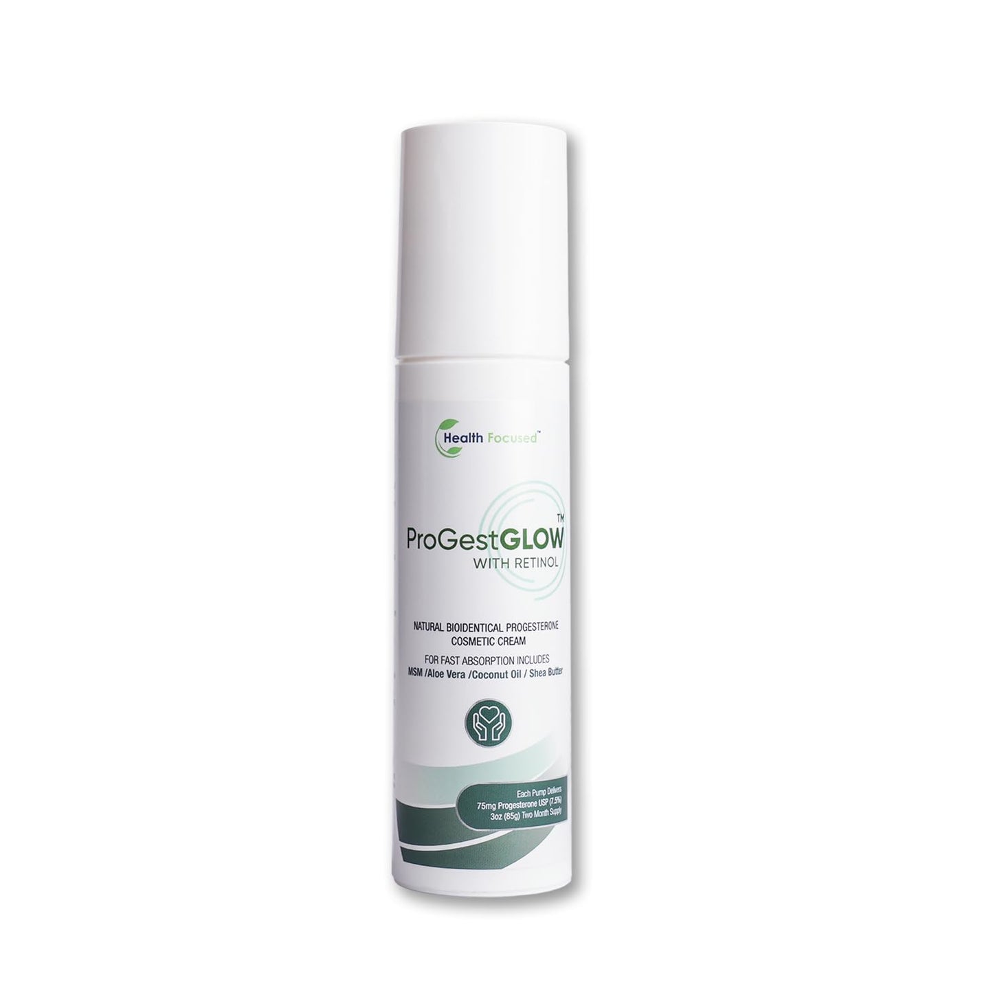 Health Focused JJ Smith ProGestGlow - Body Cream for Women with USP Progesterone & MSM - Moisturizing Skin Formula with Shea Butter and Coconut Oil (3oz)