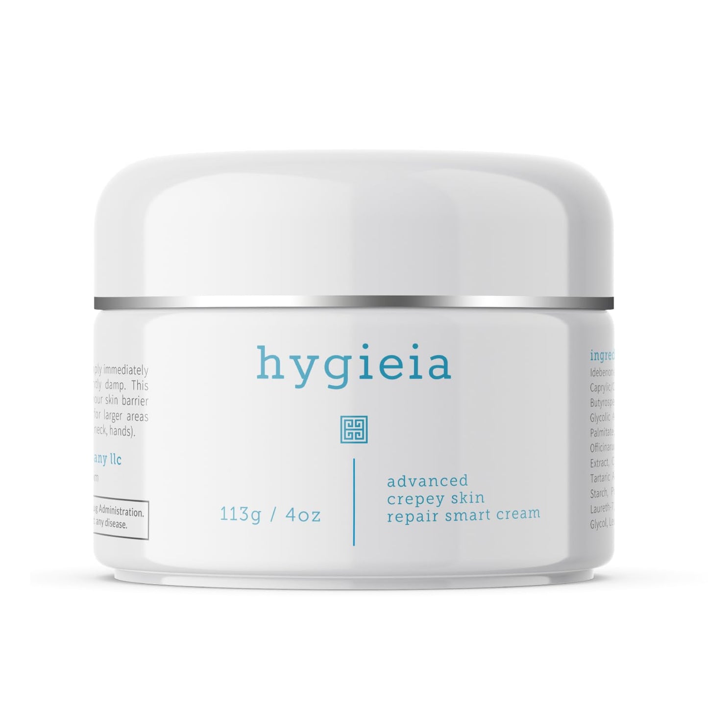 Hygieia + Advanced Crepey Skin Repair Smart Cream – Liposomal Lotion for Arms, Neck & Body – Bio-Active Idebenone, Squalene, Collagen, Retinol & Hyaluronic Acid – Wrinkle & Loose Skin Corrector, 4oz