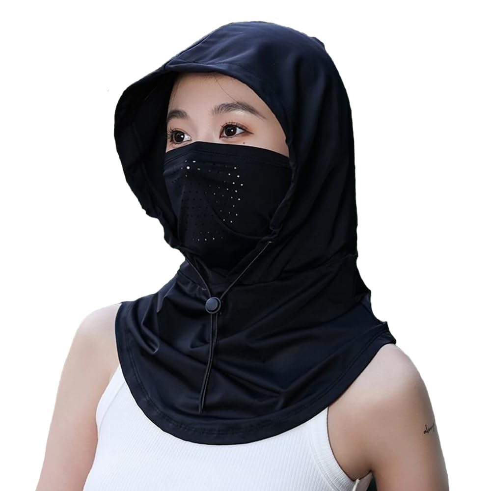 BSYLOO Women's UV Protection Balaclava Hat with Neck Guard & Face Mask for Cycling, Travel & Outdoor Activities