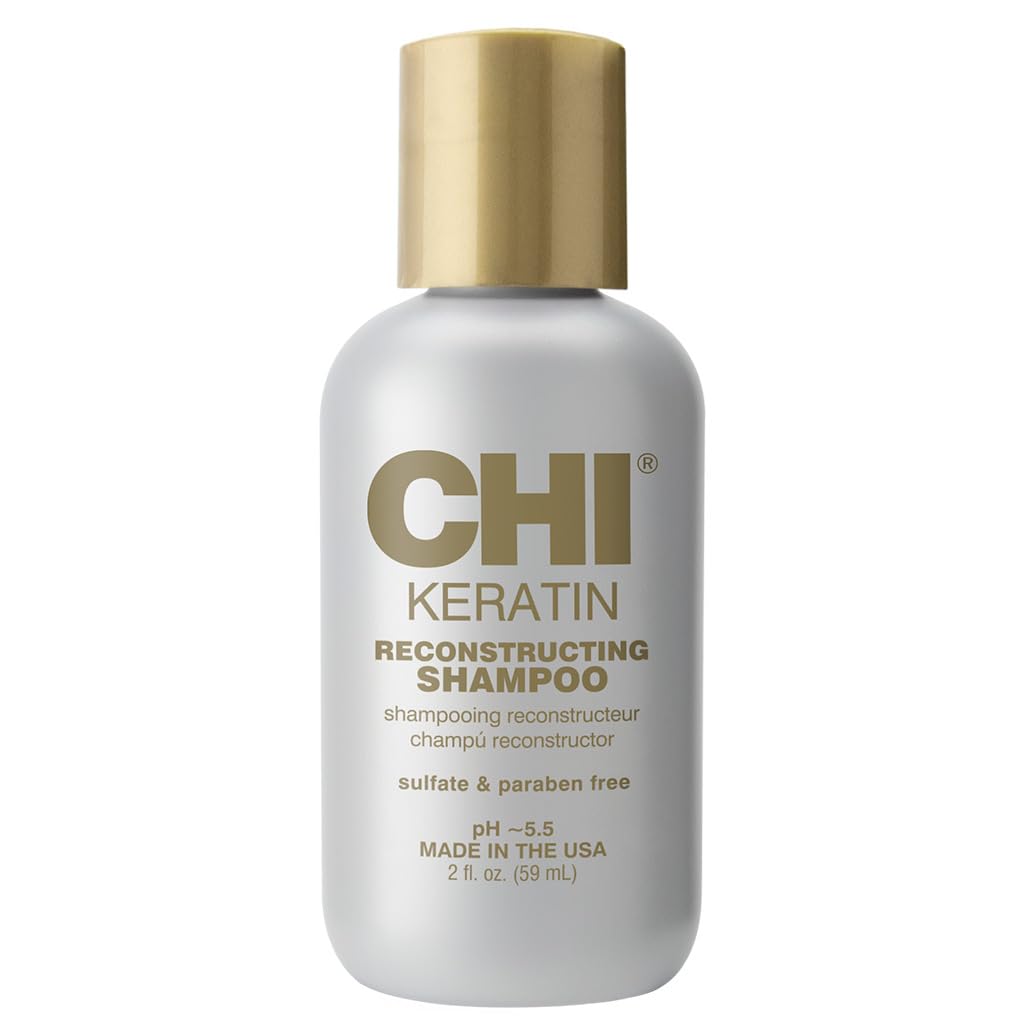 CHI Keratin Reconstructing Shampoo, Delivers Healthier Hair, Adds Shine & Helps Prevent Future Breakage, Sulfate, Paraben, & Cruelty-Free, 32 Oz