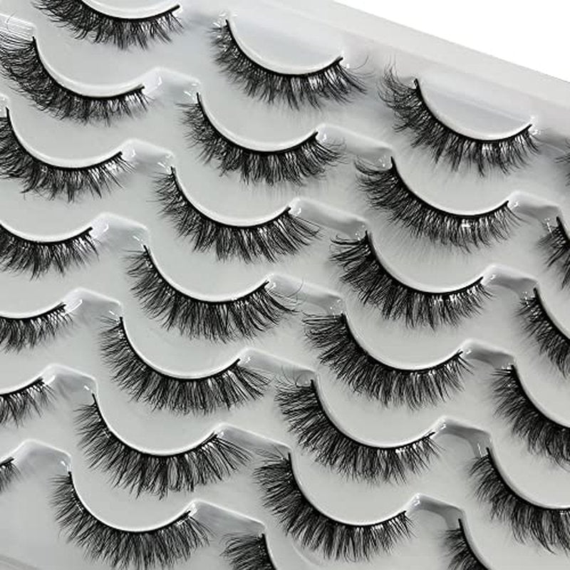 Newcally Lashes False Eyelashes Natural Fluffy Light Volume Faux Mink Lashes 14 Pairs Pack