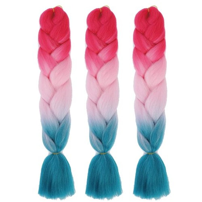 Xiaofeng Braiding Hair Extensions for Women 3 Packs 100g/Pack 24Inch High Temperature Ombre Jumbo Synthetic Braiding Hair for Twist Crochet Braids (24 Inch (Pack of 3), C33)