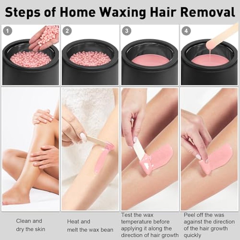 Waxing kit for women - Yovanpur Mini Wax Pot Wax Warmer for Hair Removal, Portable Hard Wax Kit with 14oz Hard Wax Beads, Small Wax Kit for Face Eyebrow Lip Small Body Area Hair Removal at Home