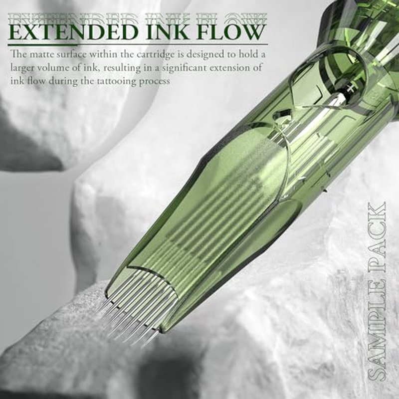 INKin REVO Tattoo Cartridges Magnum 17M1, Tattoo Cartridges #12 Standard 0.35mm Mag Disposable Tattoo Needles With Stay-Sharp Needles Long Taper 20Pcs with Professional Membrane For Tattooing(R1217M1）