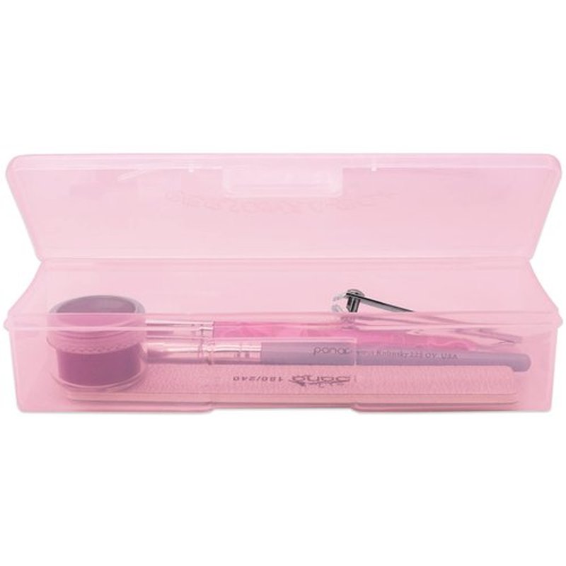 Beauticom Personal Box Storage Case for Professional Manicurist Nails Pedicure (Large Size) (4 Pieces, PINK)