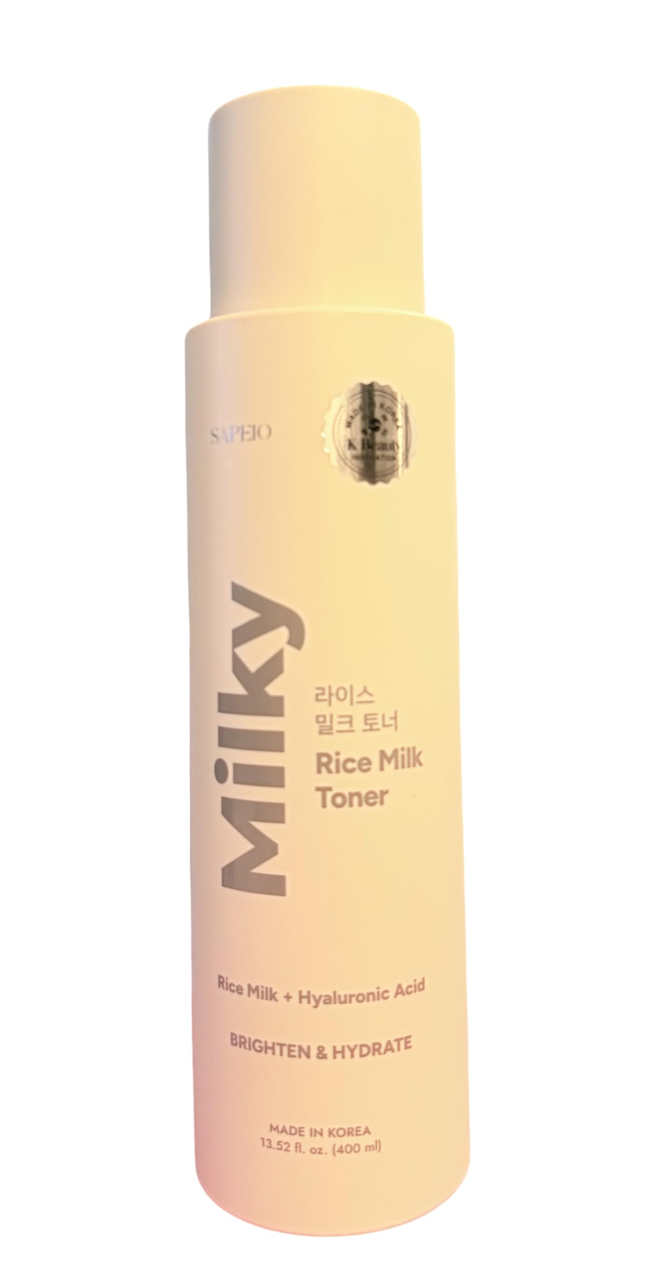 Rice Milk Toner with Hyaluronic Acid, Brighten and Hydrate, Korean Skincare, 13.52 fl oz