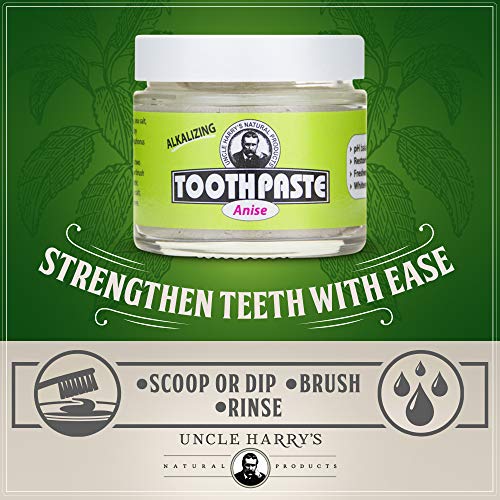 Uncle Harry's Anise Remineralizing Toothpaste | Natural Whitening Toothpaste Freshens Breath & Promotes Enamel | Vegan Fluoride Free Toothpaste (2 Pack)