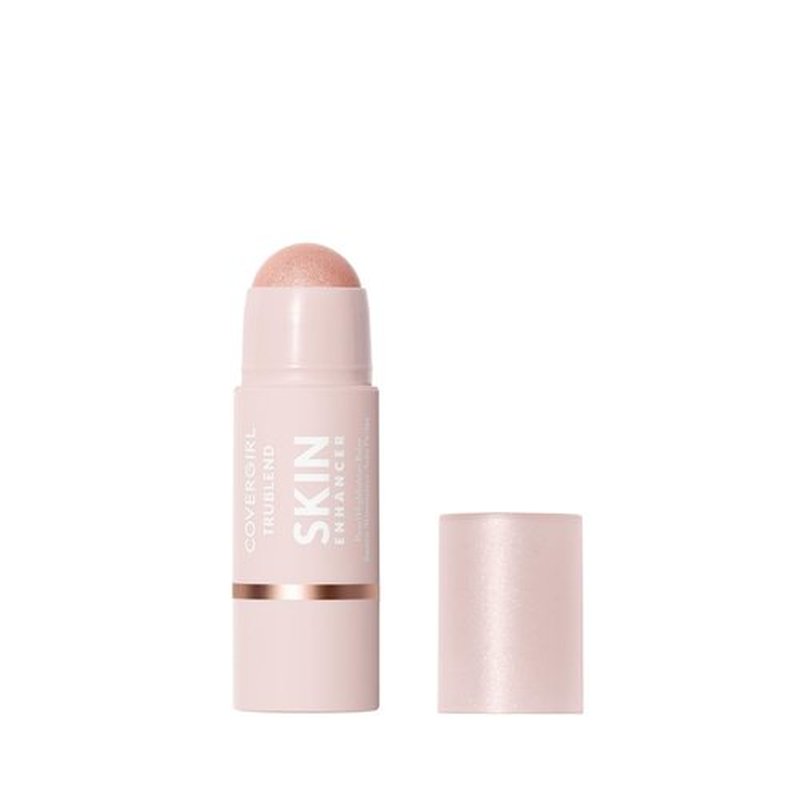 CoverGirl Trublend Skin Enhancer Balm Stick, 320 Rose Beam, Highlighter, Vegan Formula, Easy to Use, Glides on Effortlessly, Non-Greasy, Doesn't Crease, 0.21oz