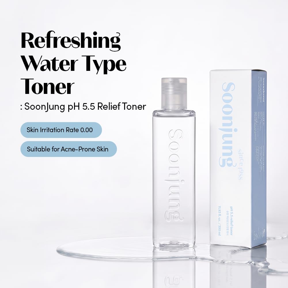 ETUDE SoonJung Skincare Set pH 5.5 Relief Toner (11.83 Fl. oz) & 10‑Free Moist Emulsion (5.07 Fl. oz) with Mini Set, Face Moisturizer for Sensitive Skin, Soothing Korean Skincare Gift (4‑Piece)
