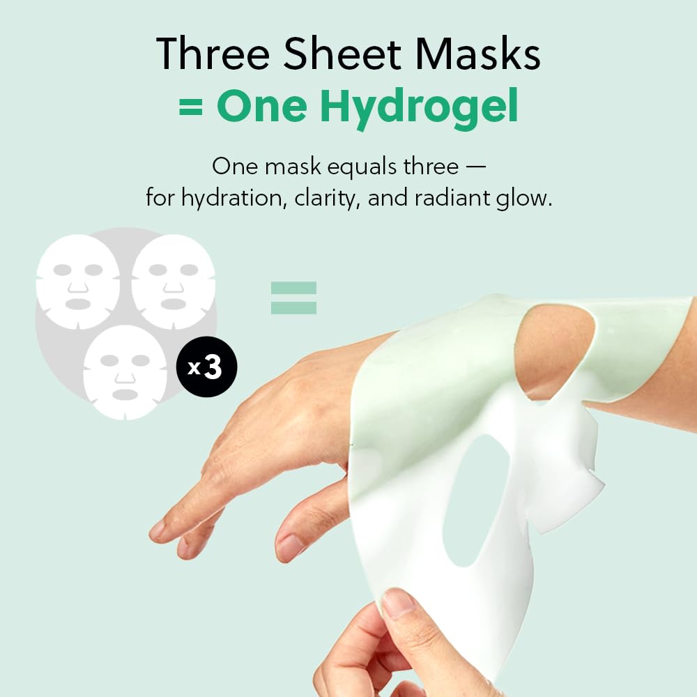 COSYUREE PDRN + Panthenol Deep Absorbing Hydrogel Mask, Korean PDRN Hydrogel Mask, Overnight Face Mask, Hydrating, Glass Skin, Repairing, Korean Skincare, 34g x 4ea