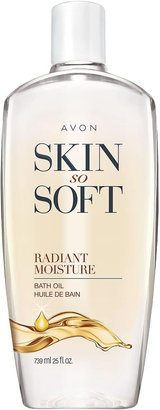 Skin So Soft Radiant Moisture Bath Oil, Bonus Size 25 fl oz – with Argan Oil, Silk Proteins & Illuminator Technology – Softens, Hydrates & Illuminates Skin – Peony Musk Scent