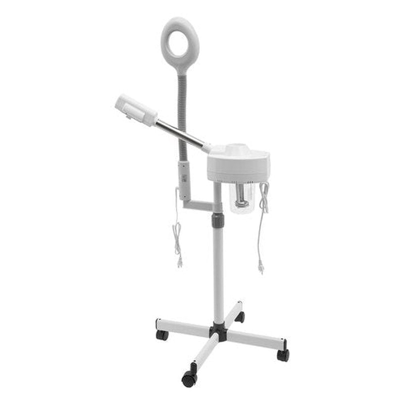 2 in 1 Professional Facial Steamer on Wheels -Ionic Facial Steamer Kit for Facial Deep Cleaning and Moisturize, SPA & Home (2 in 1 White)