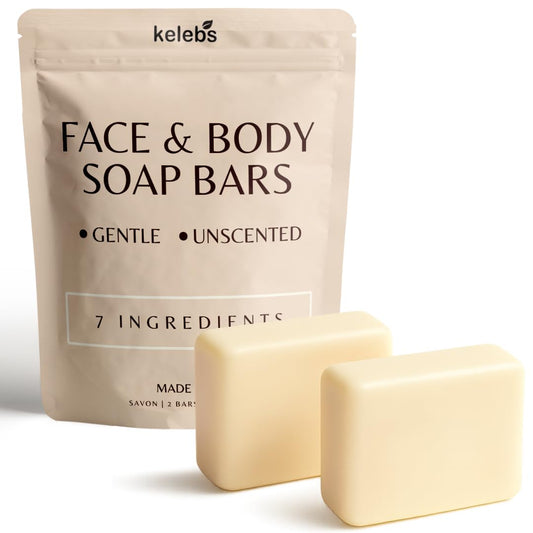 Kelebs Bar Soap for Women - Coconut Moisturizing & Hydrating | Organic Trio Oils for Sensitive Skin | Vegan, Fragrance-Free, 2 Bars