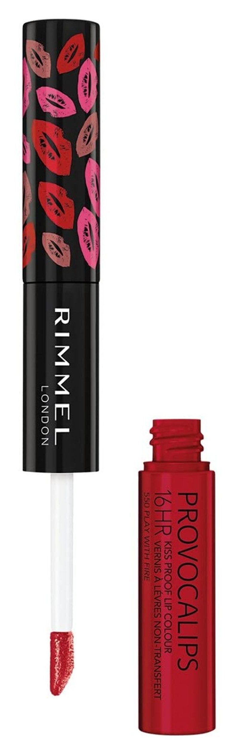 Rimmel London Provocalips 16hr Kiss-Proof Lip Color Bundle - 005 Just Teasing & 550 Play With Fire, 14 fl.oz. Each