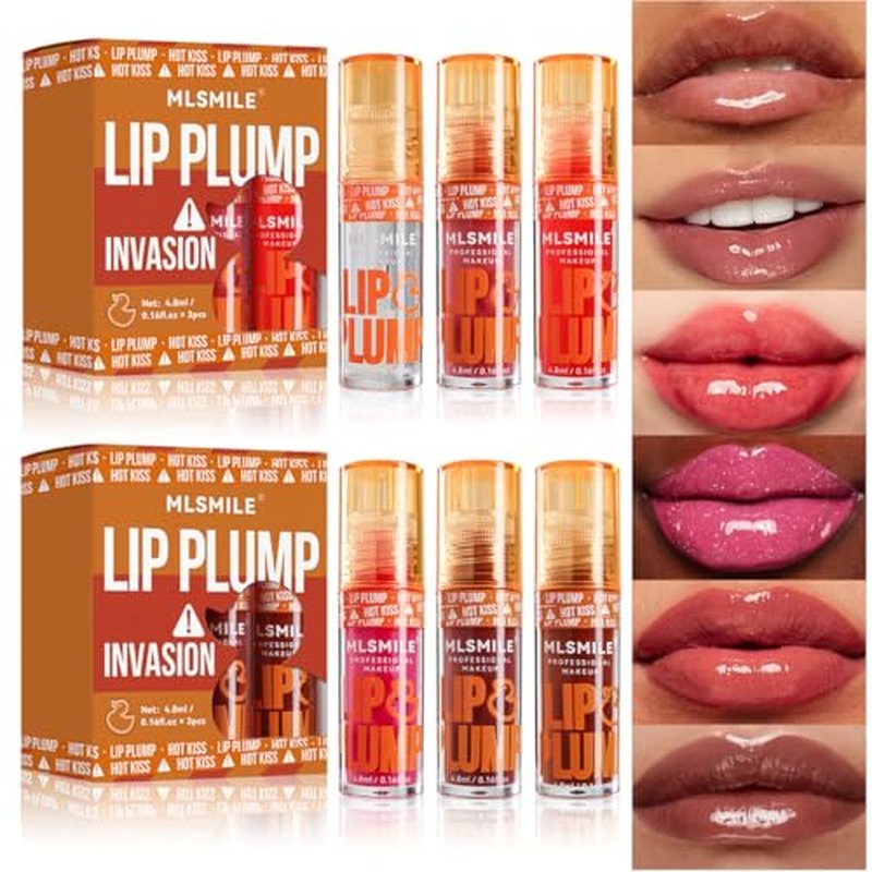 Tiejdhr 6 Colors Plumping Lip Gloss, High Pigment No Sticky Sexy Lip Gloss, Hydrating Lip Oil Lip Glaze, Lip Balm For Women, Shining Korean Clear Plumping Lip Gloss, Make Lips Fuller Vegan Lip Makeup