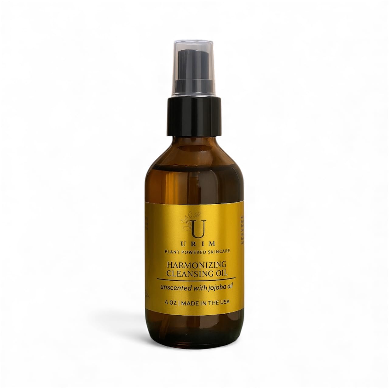 URIM Harmonizing Cleansing Oil with Jojoba Oil, Unscented, Plant-Powered Skincare, 4 oz, Made in USA