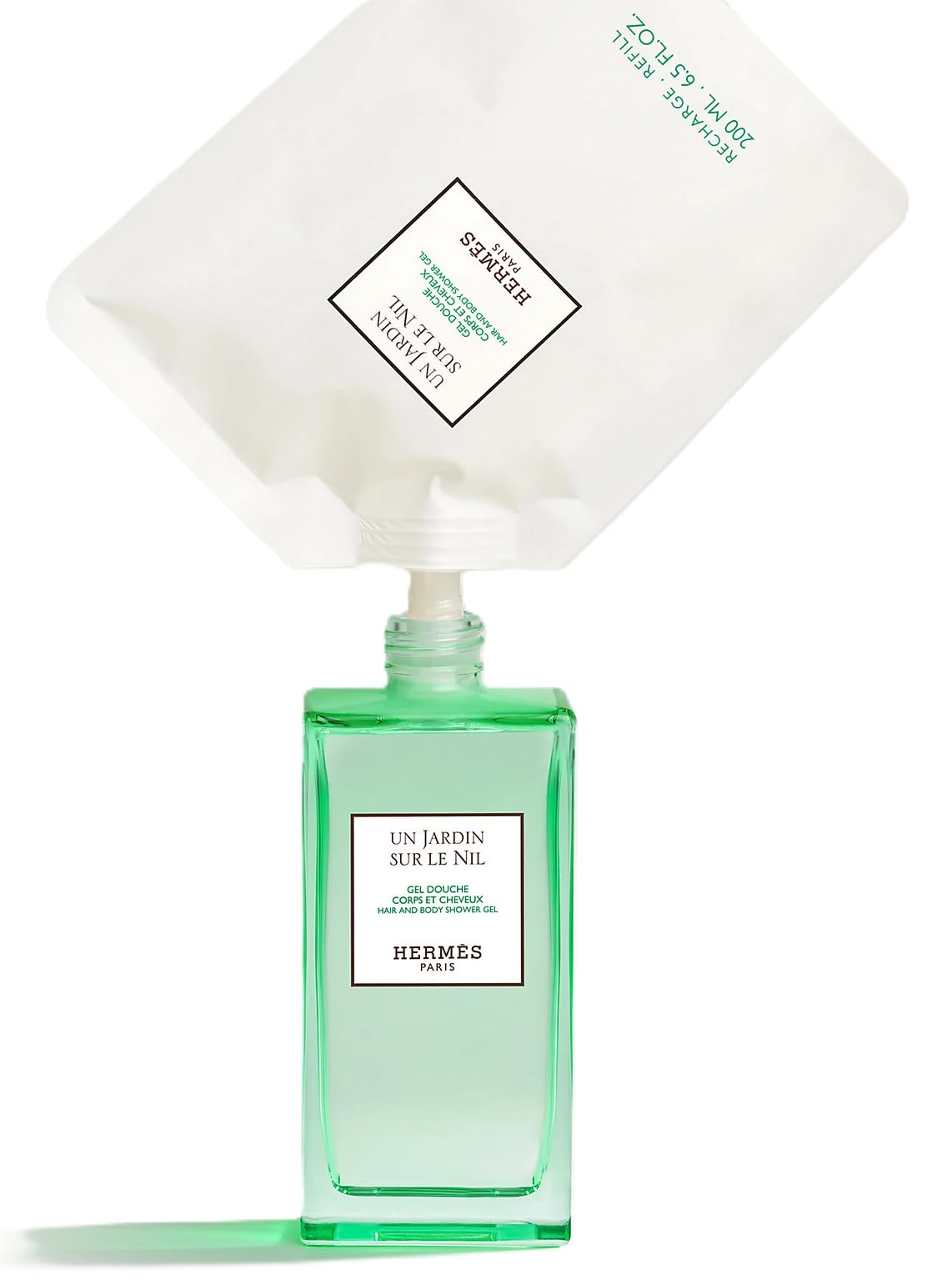 Hermes Un Jardin Sur Le Nil Hair and Body Shower Gel Refillable 6.5 Ounce