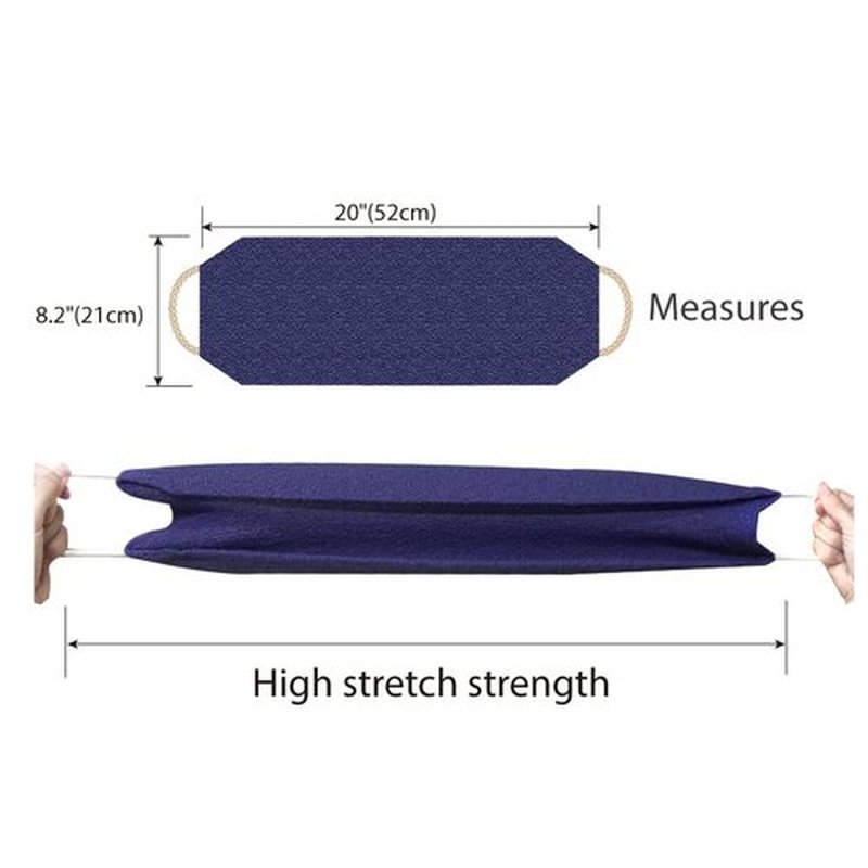 Evridwear Exfoliating Back Scrubber with Handles Two Sides for Body Shower Deep Cleans Skin Massages Invigorating Blood Circulation Men Women One Size (Purple)