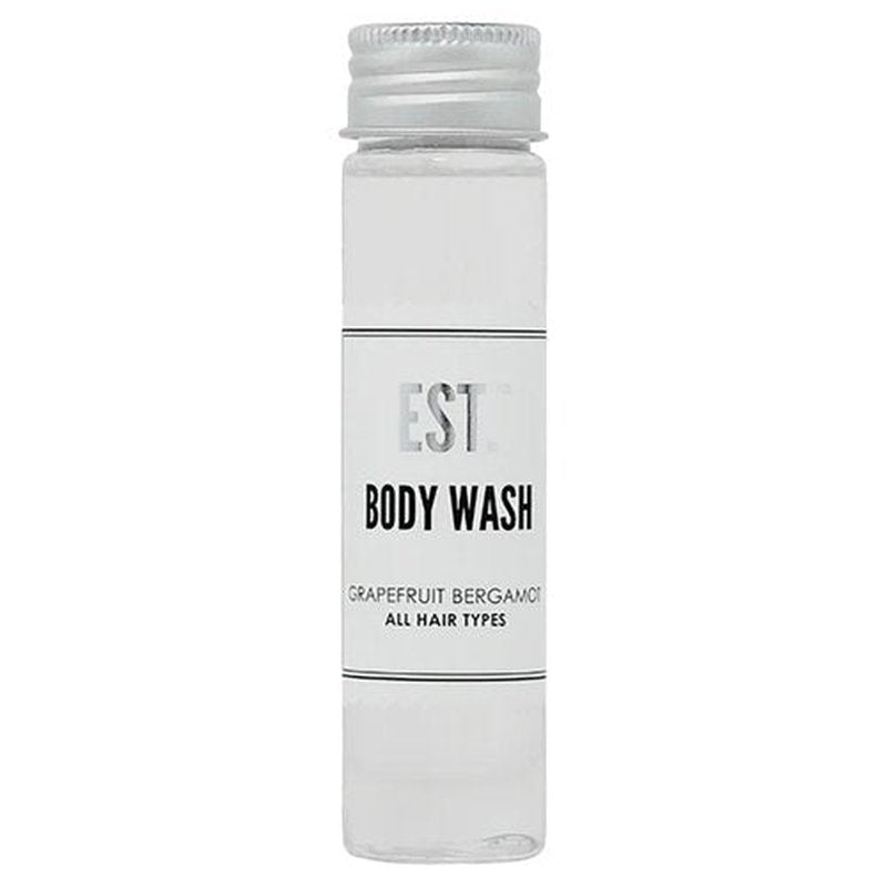 World Amenities EST. Body Wash with Grapefruit-Bergamot fragrance, Biodegradable/Recyclable Bottle with Screw Top, 1.41oz / 40ml, Pack of 48