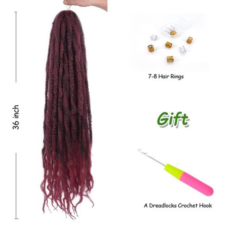 KGBFASS 36inch Marley Hair Ombre Burgundy Super Long Kinky Curly Marley Twist Braiding Crochet Hair Synthetic Afro Marley Braids Faux Locs Cuabn Twists Hair Extensions 3Pcs
