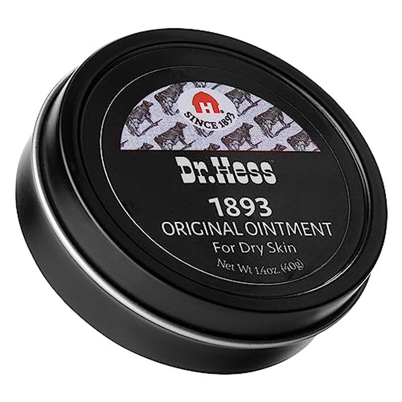 Dr. Hess' 1893 Original Udder Ointment, All-Purpose Nourishing Body Moisturizer for Healing Dry, Irritated Skin, Cracked Heels, Rashes, Chafing with Lanolin, Beeswax, & Eucalyptus Oil, 1.4 oz 4 Pack
