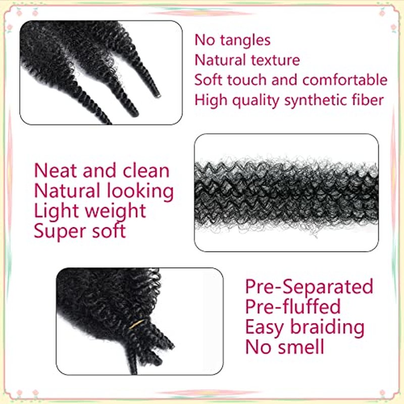 Marley Twist Braiding Hair 16 Inch Springy Afro Twist Hair Dark Green Kinky Twist Hair for Braiding Spring Twist Hair for Soft Butterfly Locs Crochet Hair Marley Braiding Hair for Women