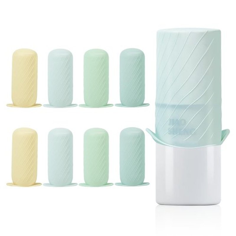 Mrsdry 8 Pack Silicone Bottle Covers, Travel Leak Locks, Elastic Sleeves for Leak Proofing Travel, Travel Size Container Silicone Sleeves, Travel Accessories for Shampoo Body Wash Skincare Bottles