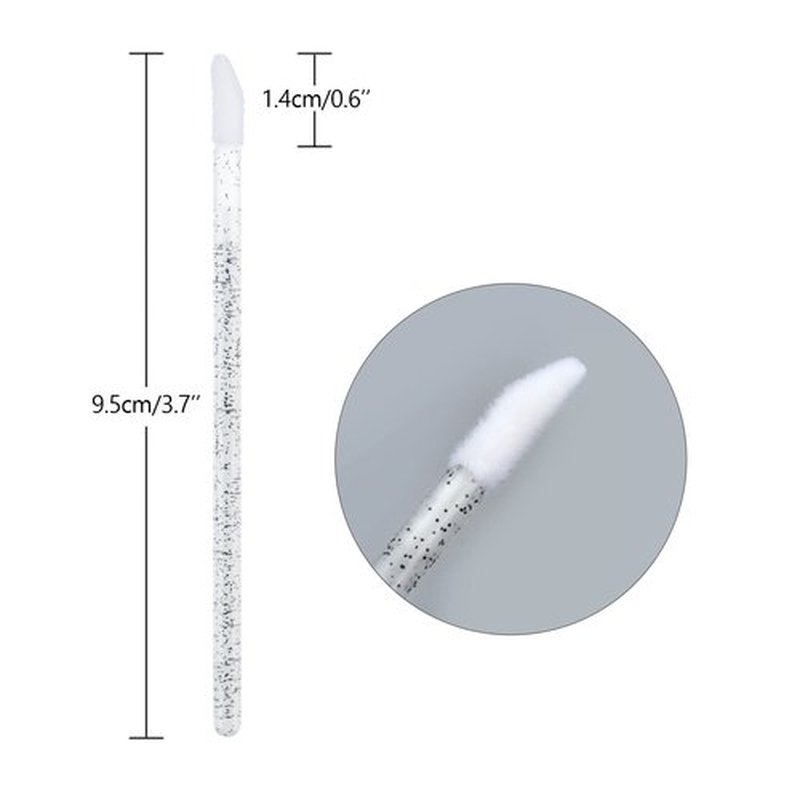 300PCS Glitter Crystal Lip Brush, Disposable Lip Brushes Lip Gloss Applicators Lipstick Gloss Wands Applicator Perfect Makeup Tool Kits (Black)