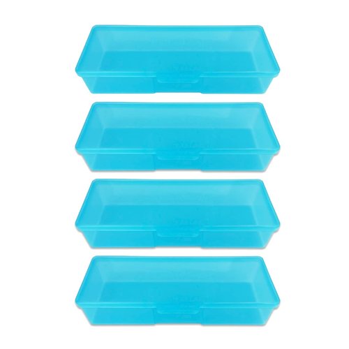Beauticom Personal Box Storage Case for Professional Manicurist Nails Pedicure (Large Size) (4 Pieces, BLUE)