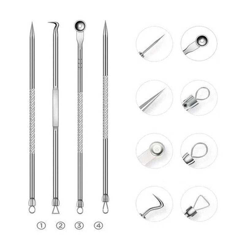 Blackhead Remover Pimple Popper Tool Kit,6 Pcs Acne Comedone Zit Blackhead Extractor Tool for Nose Face,Stainless Steel Whitehead Popping Removal Tool Set