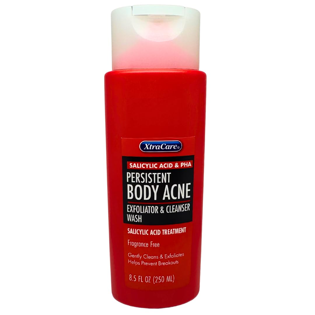 XtraCare Persistent Body Acne Exfoliator & Cleanser Body Wash Fragrance Free 8.5 oz