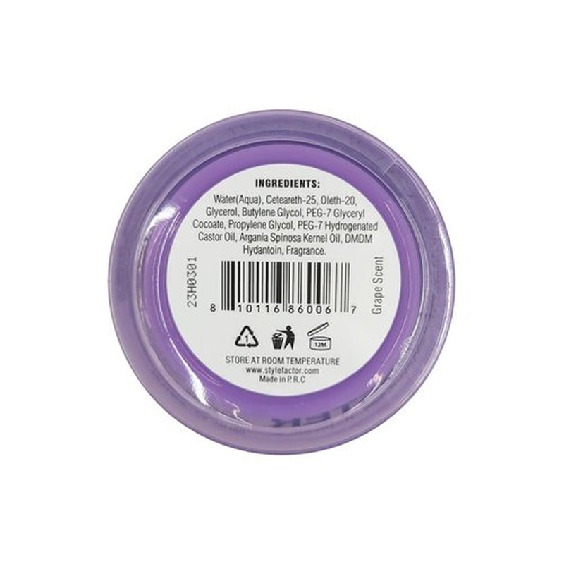 (2Pack) Style Factor Edge Booster Strong Hold Water-Based Pomade 3.38oz - Grape Scent