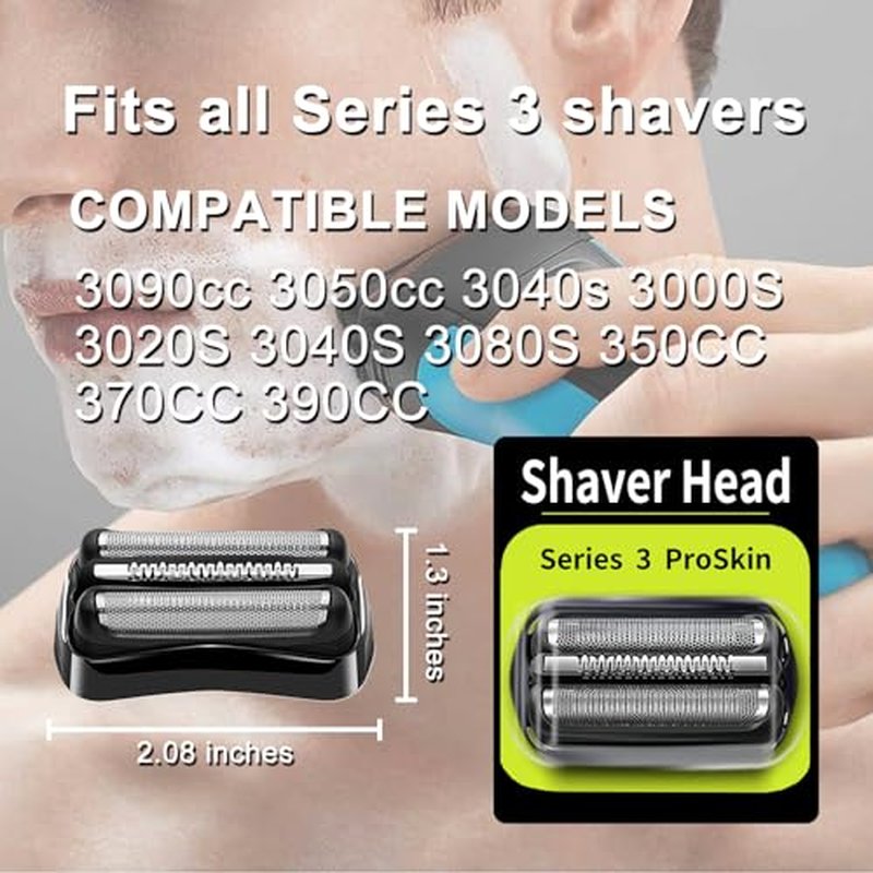 21B Series 3 Electric Shaver Replacement Head Compatible with Braun Series 3 Foil Shaver Replacement Heads 21b 3010s, 3040s,5409,etc for Braun Part 21b