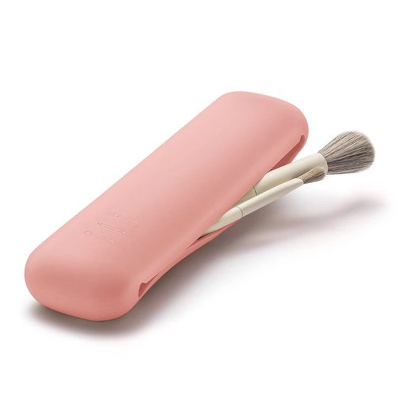 Travel Essentials Makeup Brush Holder, Portable Make Up Organizer, Silicone Cosmetic Bag, Soft and WaterProof Small Makeup Brush Pouch