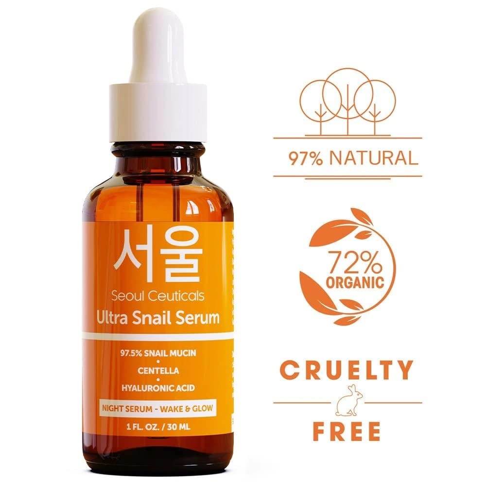 SeoulCeuticals Korean Skin Care Set - K Beauty Contains Essence Spray + Snail Mucin Serum - This Potent Anti Aging Anti Wrinkle Skincare Set Will Provide You With That Healthy Youthful Glow