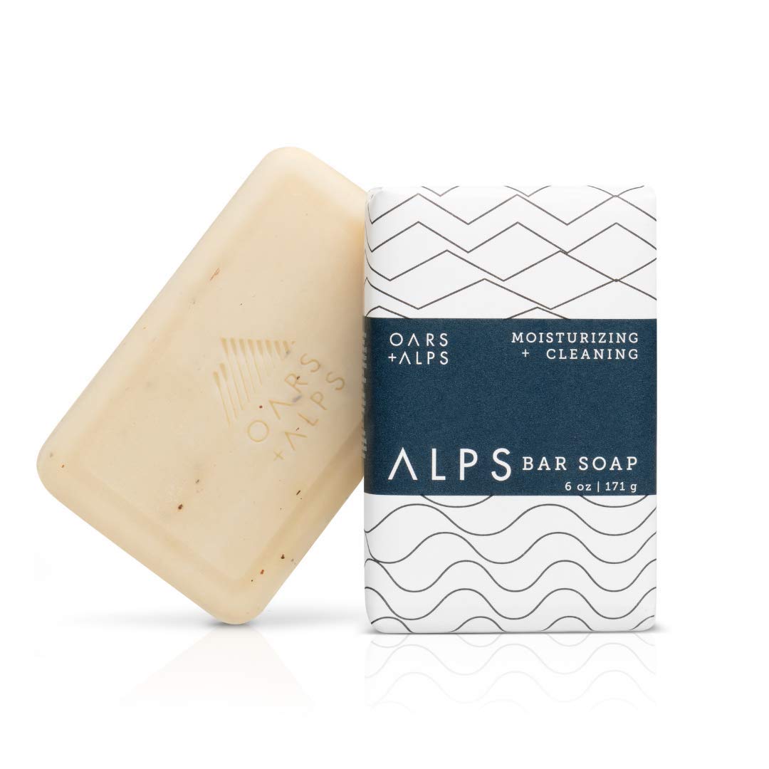 Oars + Alps Blue Charcoal Exfoliating Men's Bar Soap, Dermatologist Tested and Made with Clean Ingredients, Travel Size, 3 Pack, 6 Oz Each