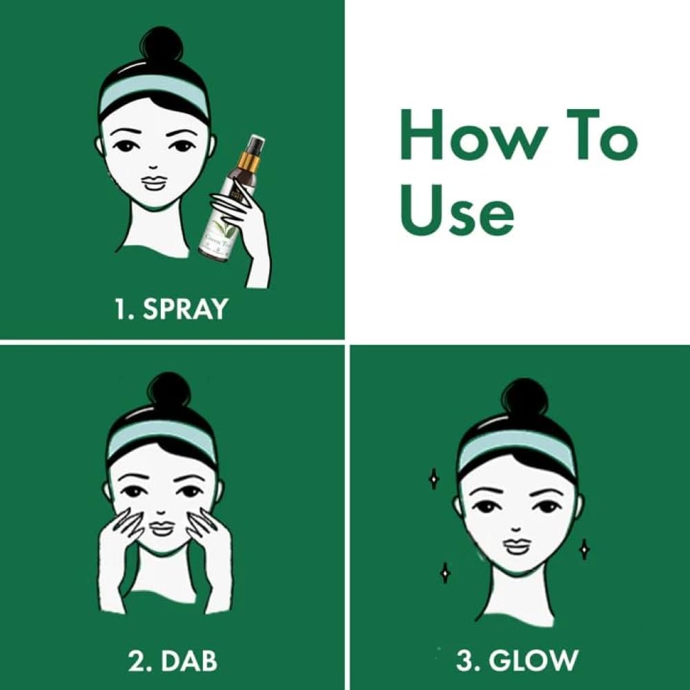 Good Vibes Oil Control Face Toner with Green Tea | Facial Mist Spray for Oily & Acne-Prone Skin | Tightens Pores, Refreshes & Purifies Skin | Alcohol-Free & No Parabens | 4.06 Fl Oz (120ml)