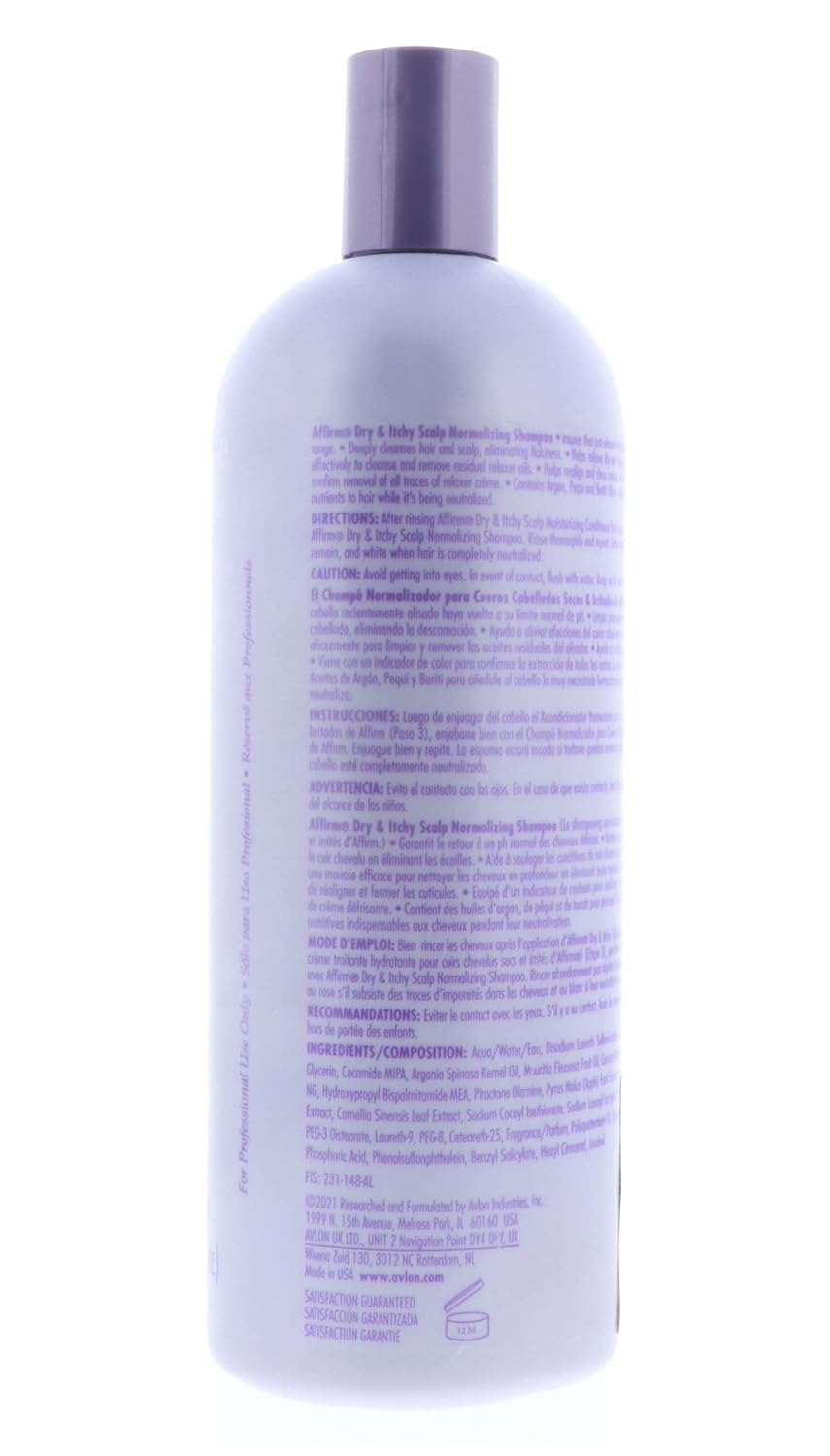 Avlon Affirm Dry & Itchy Scalp Normalizing Shampoo - 32 oz for Healthy Hair