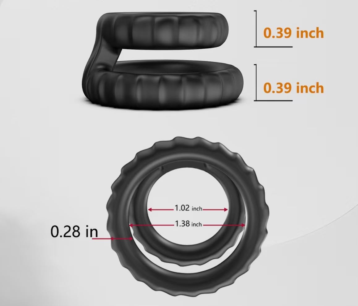 1PCS Newly Male Silicone Toy Rubber Adult Toys for Couples Rings for Men for Games Erection Longer Harder Stronger Cock Enlargement Machine Easy in Sweater Pocket L924B3