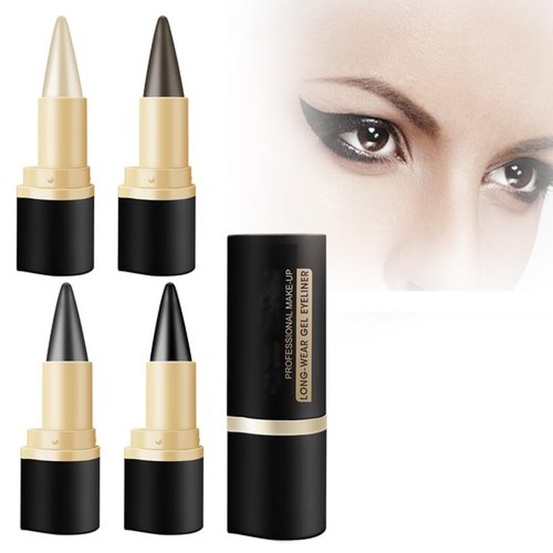 Matte Quick-Dry Eyeliner,Long Wear Gel Eyeliner Pencil,Natural Black Eyeliner Cream Waterproof Eyeliner Pen,Smokey Eyeshadow Palette Stick Crayon,Gel Eye Liner for Goth Halloween Makeup (4 Color)
