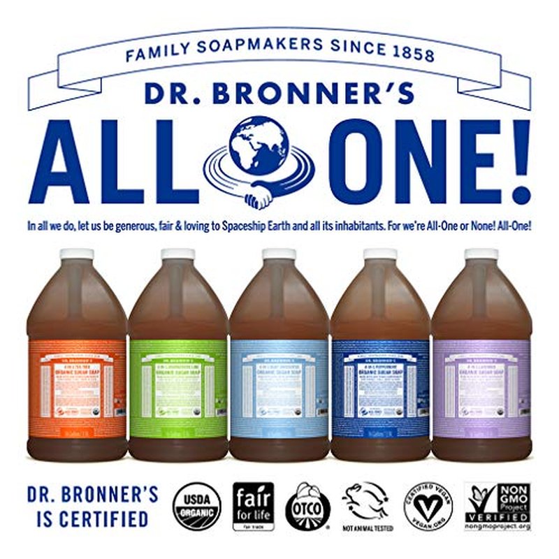 Dr. Bronner’s - Organic Sugar Soap (Baby Unscented, 12 Ounce) - Made with Organic Oils, Sugar and Shikakai Powder, 4-in-1 Use: Hands, Body, Face and Hair, Moisturizes and Nourishes, No Added Fragrance