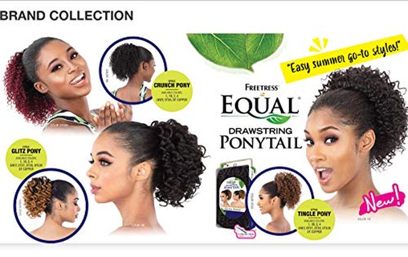 FREETRESS HAIR Equal Synthetic Drawstring Ponytail - Tingle Pony (1B Off Black)